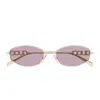 Gucci Gg1802s Linea Name Of Brand 003 Gold Violet Sunglasses In Pink