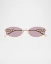 Gucci Gg1802s Sunglass Woman Metal In Gold