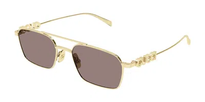 Gucci Brown Pilot Unisex Sunglasses Gg1804s 003 54 In Gold