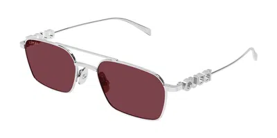 Gucci Red Pilot Unisex Sunglasses Gg1804s 004 54 In Silver