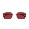 Gucci Gg1804s Linea Name Of Brand 004 Silver Red Sunglasses In Brown