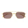Gucci Gg1804s Linea Name Of Brand 003 Gold Brown Sunglasses In Brown