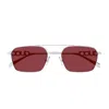 Gucci Gg1804s Linea Name Of Brand 004 Silver Red Sunglasses In Brown