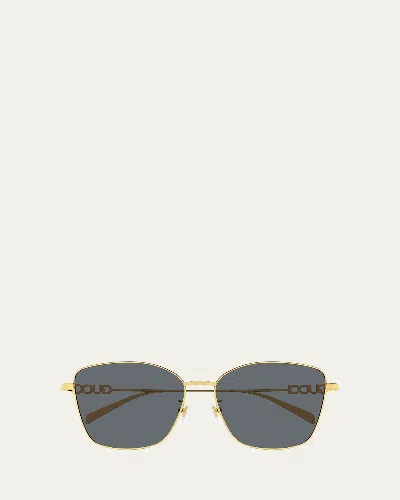 Gucci Gg1805sa Logo-print Metal Sunglasses In Gold