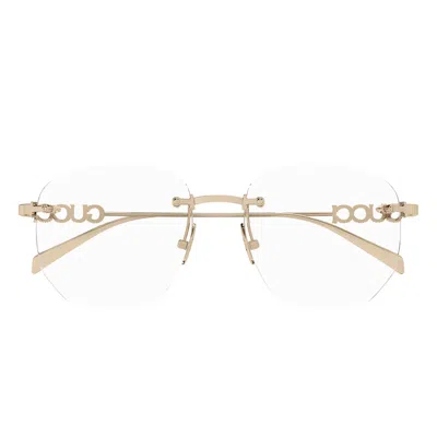 Gucci Gg1806 O 003 Rose Gold/transparent Women's Eyeglasses In Neutral