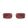 Gucci Gg1808s Linea Name Of Brand 004 Silver Red Sunglasses In White