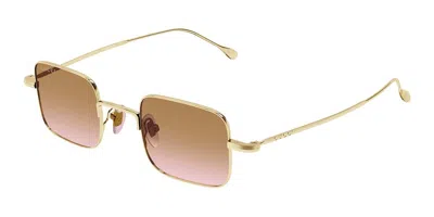 Gucci Sunglasses Gg1813s 004 Square Metal Frame In Brown