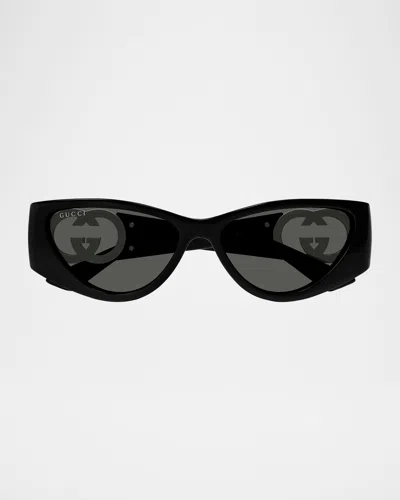Gucci Gg1824s Wrap Around Sunglasses In Black