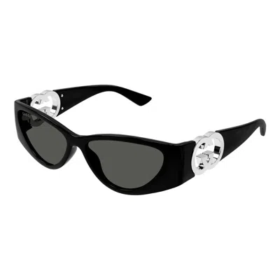 Gucci Gg1824s001 Cat-eye With Stone Detailing Sunglasses In Black