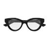 Gucci Logo-engraved Cat-eye Glasses In Black
