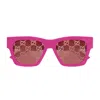 Gucci Gg1835s Linea Name Of Brand 004 Fuchsia Red Sunglasses In Pink
