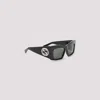 Gucci Oversized Square Frame Sunglasses With Iconic Logo In Black Green Grey