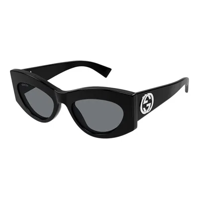 Gucci Gg1843s001 Logo-embellished Black Frame Sunglasses