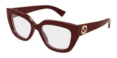 Gucci Gg1847o Women's Glasses, Burgundy, Size 53