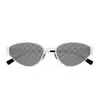 Gucci Gg1853s Linea Sign Gg1853s 002 Silver Smoke Sunglasses In Gray