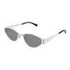 Gucci Gg1853s Linea Sign Gg1853s 002 Silver Smoke Sunglasses In Metallic