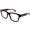 Gucci Gg1870o-001black-green-transparent In Black
