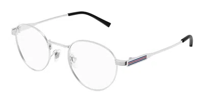 Gucci Gg1877o Men's Glasses, Silver, Size 48 In Metallic