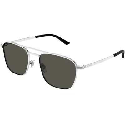 Gucci Square Frame Sunglasses In Metallic