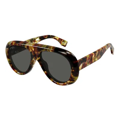 Gucci Gg1909s Tortoiseshell Aviator Sunglasses In Brown