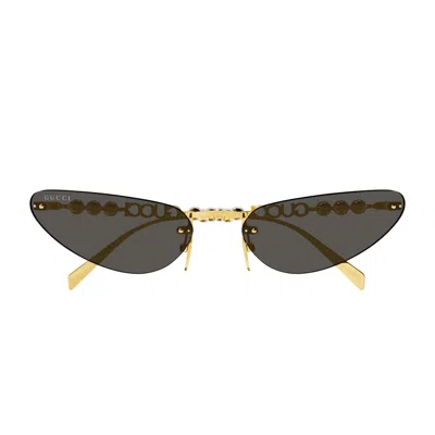 Gucci Gg1920s Linea Name Of Brand 001 Gold Grey Sunglasses