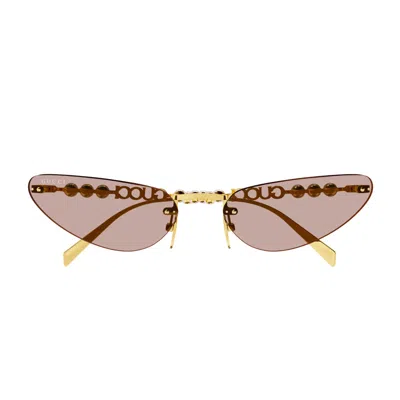 Gucci Gg1920s Linea Name Of Brand 004 Gold Pink Sunglasses