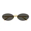 Gucci Gg1922s Linea Name Of Brand 001 Gold Grey Sunglasses In Gold