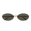 Gucci Gg1922s Linea Name Of Brand 001 Gold Grey Sunglasses In Gold
