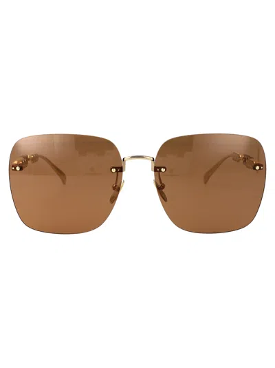 Gucci Gg1923sa Sunglasses In Gold-gold-brown