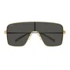 Gucci Gg1936s Linea Name Of Brand 001 Gold Grey Sunglasses In Black