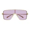 Gucci Gg1936s Linea Name Of Brand 005 Gold Violet Sunglasses In Pink