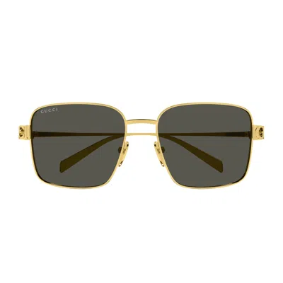 Gucci Gg1937s Linea Name Of Brand 001 Gold Grey Sunglasses