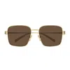 Gucci Gg1937s Linea Name Of Brand 002 Gold Brown Sunglasses In Brown