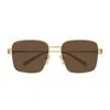 Gucci Gg1937s Linea Name Of Brand 002 Gold Brown Sunglasses In Brown