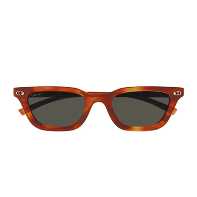 Gucci Gg1944s Linea Institutional Logo 002 Havana Grey Sunglasses In Brown