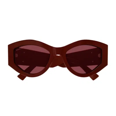 Gucci Gg1951s Linea Emblem 003 Burgundy Red Sunglasses