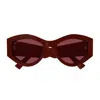 Gucci Gg1951s Linea Emblem 003 Burgundy Red Sunglasses In Burgundy