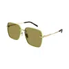 Gucci Gg1955sa Linea Institutional Logo 004 Gold Green Sunglasses In Gold