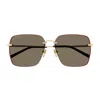 Gucci Gg1955sa Linea Institutional Logo Sunglasses In Gold