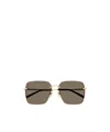 Gucci Gg1955sa Linea Institutional Logo 002 Gold Brown Sunglasses In Green
