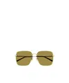 Gucci Gg1955sa Linea Institutional Logo 004 Gold Green Sunglasses In Green