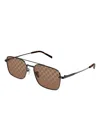 Gucci Eyewear Specialized Fit Rectangular Sunglasses In Brown