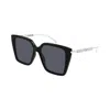 Gucci Gg1967s Linea Emblem 002 Black Silver Grey Sunglasses In Black