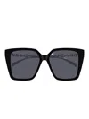 Gucci Gg1967s Linea Emblem 002 Black Silver Grey Sunglasses In Gray