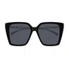 Gucci Gg1967s Linea Emblem 002 Black Silver Grey Sunglasses In Black