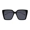 Gucci Gg1967s Linea Emblem 002 Black Silver Grey Sunglasses In Black