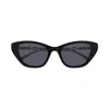 Gucci Gg1968s Linea Emblem 002 Black Silver Grey Sunglasses In Black