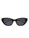 Gucci Gg1968s Linea Emblem 002 Black Silver Grey Sunglasses In Black