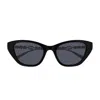 Gucci Gg1968s Linea Emblem 002 Black Silver Grey Sunglasses In Black