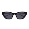 Gucci Gg1968s Linea Emblem 002 Black Silver Grey Sunglasses In Black